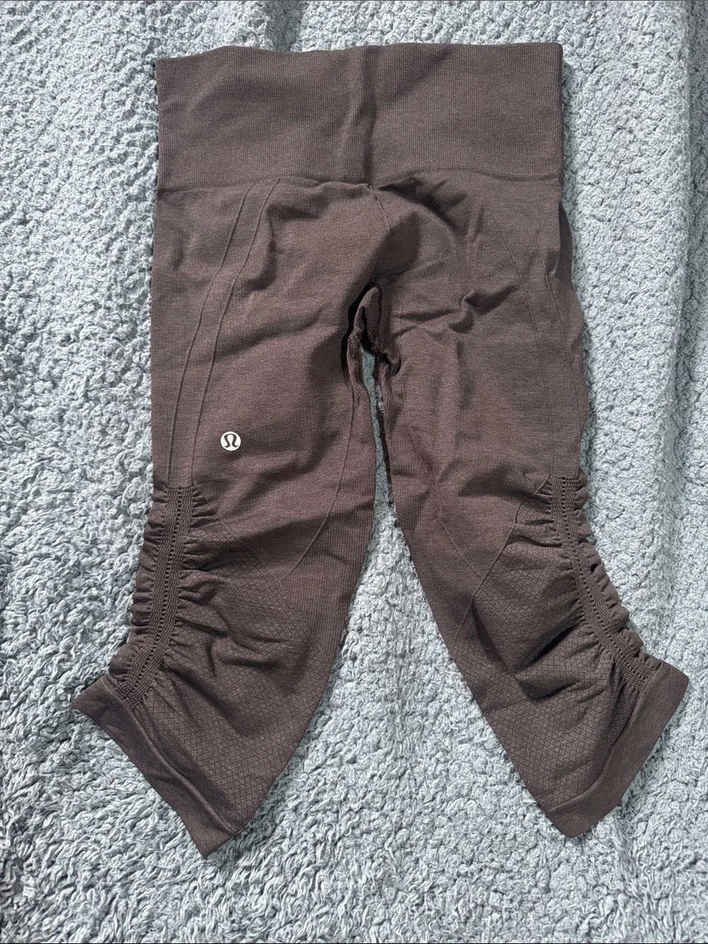 lululemon athletica Girls' Brown Ruched Capri Leggings